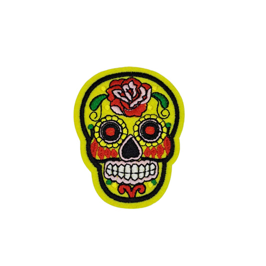 YELLOW SUGAR SKULL PATCH