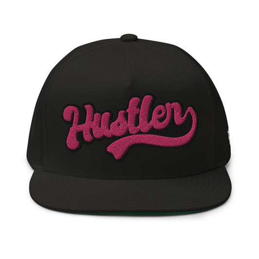 FLAT EMBROIDERED HUSTLER SNAPBACK