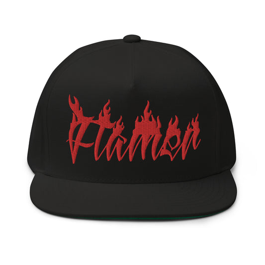 FLAT EMBROIDERED FLAMER SNAPBACK